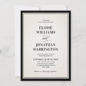 Invitation Mariage chic avec code QR noir moderne et argent a (Devant)