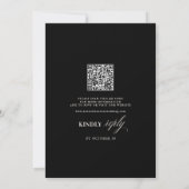 Invitation Mariage chic avec code QR noir moderne et argent a (Dos)