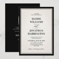 Mariage chic avec code QR noir moderne et argent a