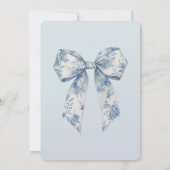 Invitation Mariage Chic Blanc Bleu Clair Ruban (Dos)
