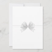 Invitation Mariage Chic Blanc et Argent Bow Shower (Dos)