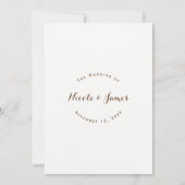 Invitation Mariage Chic Blanc Tournesols Salle de Réception (Dos)