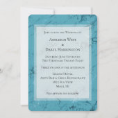 Invitation Mariage chic bleu aqua marbré (Devant)