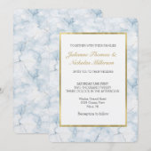 Invitation Mariage chic bleu clair joli (Devant / Derrière)