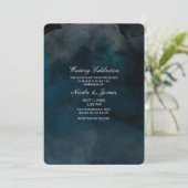 Invitation Mariage chic bleu genciana à l'aquarelle moderne (Debout devant)