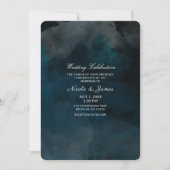 Invitation Mariage chic bleu genciana à l'aquarelle moderne (Devant)