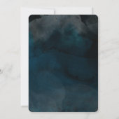 Invitation Mariage chic bleu tendance aquarelle moderne (Dos)