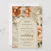 Invitation Mariage Chic Bohème Fantaisiste Terracotta Beige O (Devant)