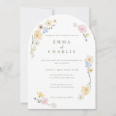 Invitation Mariage Chic Bohème Pastel Fleurs Sauvages Printem (Devant)