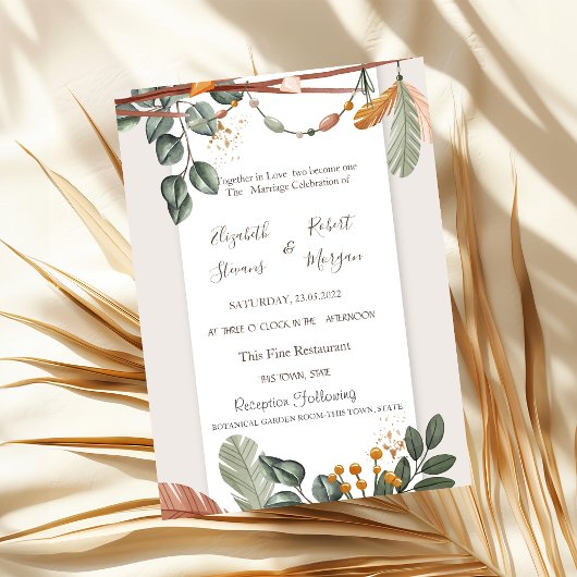 Invitation Mariage Chic Boho