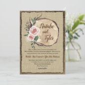 Invitation Mariage chic Boho de l'arbre du Rose roux (Debout devant)