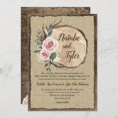 Invitation Mariage chic Boho de l'arbre du Rose roux (Devant / Derrière)
