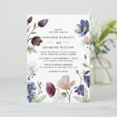 Invitation Mariage Chic Boho Fleur Sauvage (Debout devant)