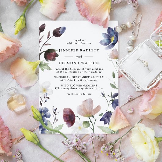Invitation Mariage Chic Boho Fleur Sauvage
