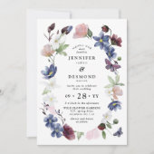 Invitation Mariage Chic Boho Fleurs Sauvages (Devant)