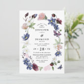 Invitation Mariage Chic Boho Fleurs Sauvages (Debout devant)