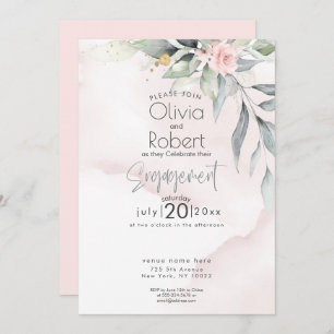 Invitation Mariage   Chic Boho Woodland Foliing et Roses