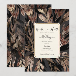 Invitation Mariage Chic Botanique Floral Bronze Gras