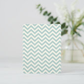 Invitation Mariage chic chevron sarcelle menthe (Debout devant)