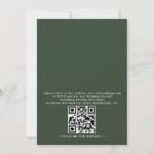 Invitation Mariage chic code QR feuille de palmier aquarelle  (Dos)