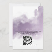 Invitation Mariage chic code QR floral rose pêche à petit bud (Dos)