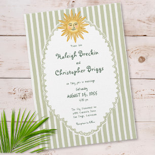 Invitation Mariage Chic Côtes Palmier Soleil