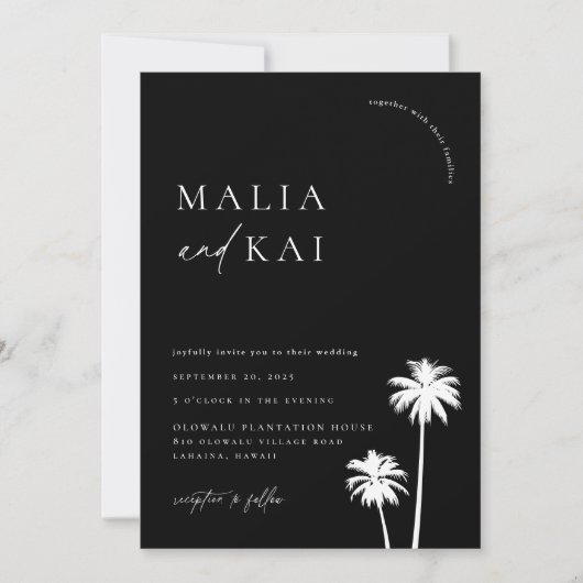 Invitation Mariage chic côtier contemporain (Devant)