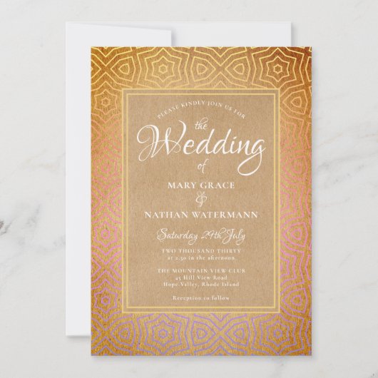 Invitation Mariage chic dans le désert marocain (Devant)