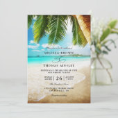 Invitation Mariage chic de destination de plage tropicale ave (Debout devant)