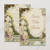 Invitation Mariage Chic de la Mariée et du Marié Vintage Épar (Devant / Derrière)