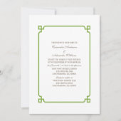Invitation Mariage Chic Déco Vert (Devant)