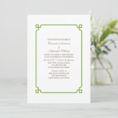Invitation Mariage Chic Déco Vert (Debout devant)