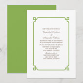 Invitation Mariage Chic Déco Vert (Devant / Derrière)
