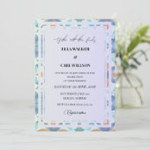 Invitation Mariage Chic d'Été Coloré (Debout devant)