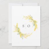 Invitation Mariage chic du printemps jaune Mimosa Fleurs de b (Dos)