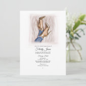 Invitation Mariage chic en denim (Debout devant)