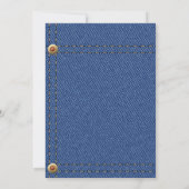 Invitation Mariage chic en denim (Dos)