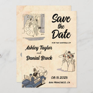 Invitation Mariage chic et classique vintage Enregistrer la d