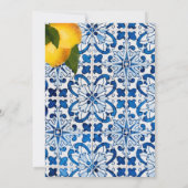 Invitation  Mariage Chic et Élégant Carrelage Citron Bleu  (Dos)