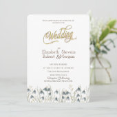 Invitation Mariage Chic Fleur sauvage Snowdrops (Debout devant)