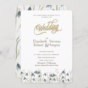 Invitation Mariage Chic Fleur sauvage Snowdrops