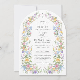 Invitation Mariage Chic Floral Orné de Printemps aux Pastels