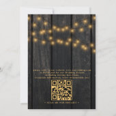 Invitation Mariage chic floral rustique avec code QR en bois (Dos)