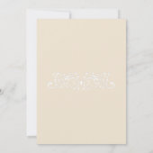 Invitation Mariage Chic Formel Bordure Ecru à Rinceaux (Dos)