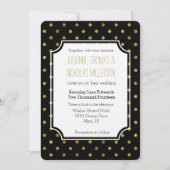 Invitation Mariage Chic Gold Glam et Black Dots (Devant)