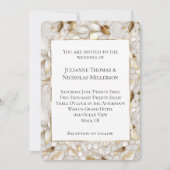 Invitation Mariage Chic Gold Glam White Lotus Flowers (Devant)