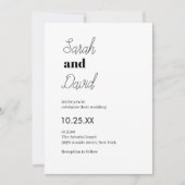 Invitation Mariage chic mariage moderne noir et blanc (Devant)