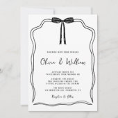 Invitation Mariage chic moderne à main (Devant)