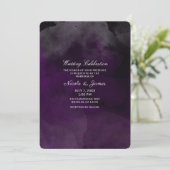 Invitation Mariage chic moderne aquarelle aux tons prune pour (Debout devant)