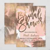 Invitation Mariage Chic Moderne Bronze et Pêche (Devant / Derrière)